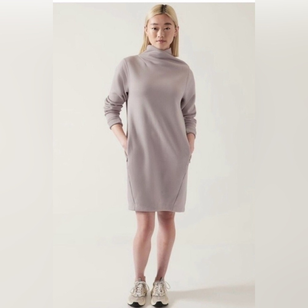 Athleta Cozy Karma Lilac Sweater Dress